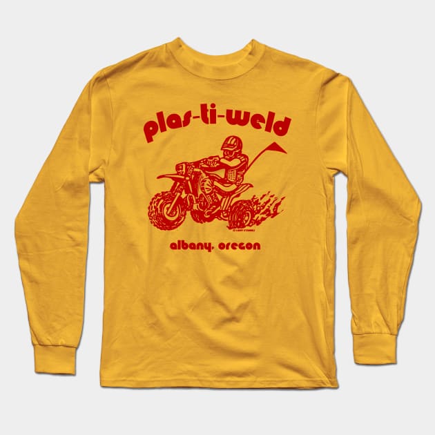 Plas-Ti-Weld Logo in dark red Long Sleeve T-Shirt by Lawrence of Oregon